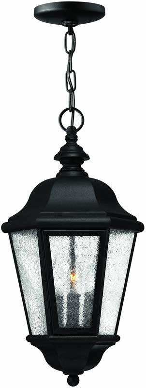 10W Edgewater 3-Light Outdoor Pendant Light Fixture in Black - Perfect for Patio, Porch, and Garden Lighting