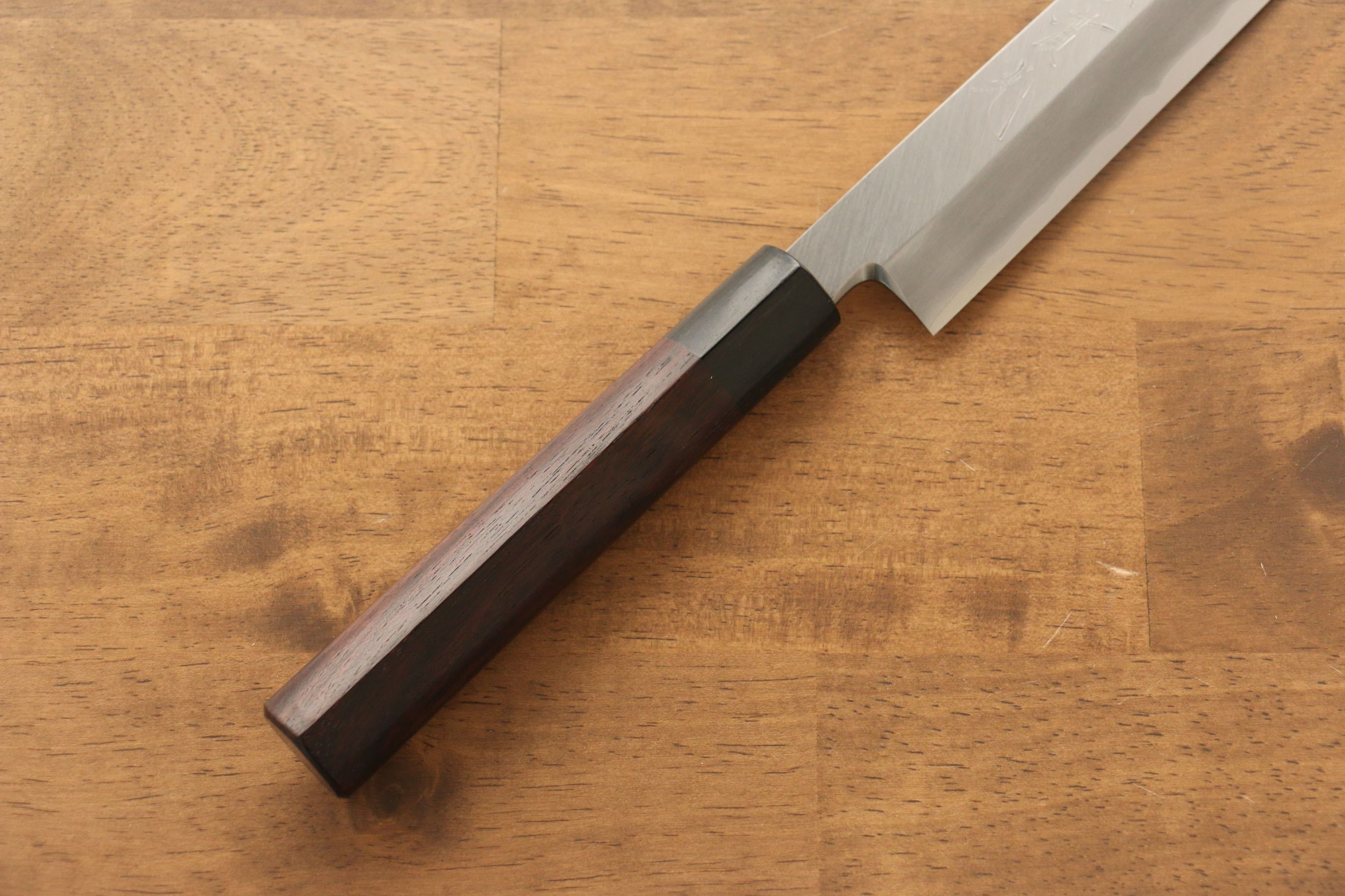 Premium Jikko Silver Steel No.3 Yanagiba Sushi Knife 240mm with Exquisite Shitan Handle - Perfect for Sushi Chefs & Japanese Cuisine Preparation