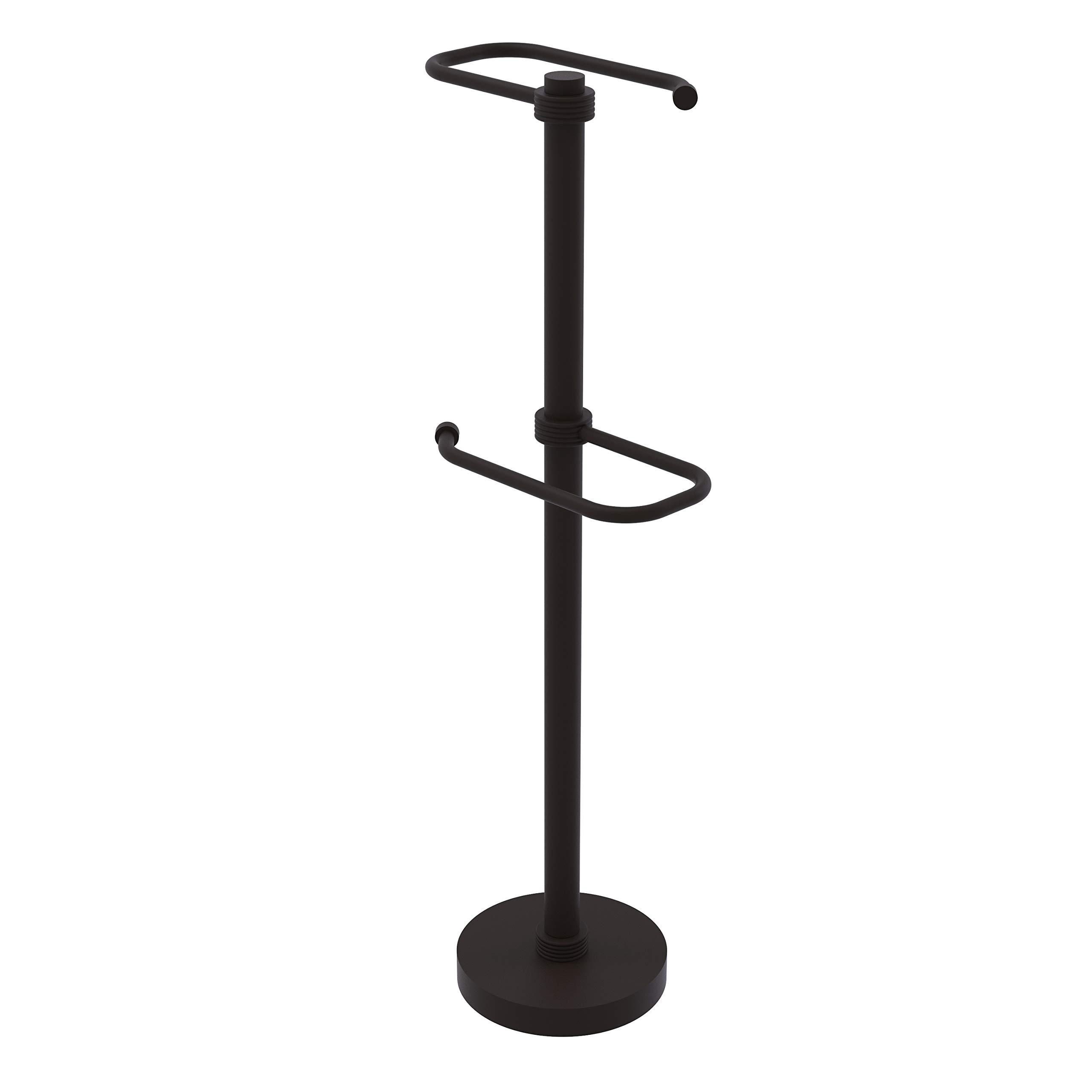 Allied Brass TS-26G Free Standing Two Roll Toilet Paper Holder, Oil Rubbed Bronze - Perfect for Bathroom Storage and Organization