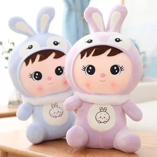 Super Soft Plush Rabbit-Ear Teddy Bear Doll - Cute Stuffed Animal Toy & Comfort Pillow for Kids, Girls & Adults (35cm, Pink) - Perfect for Gifts, Bedtime Cuddling & Nursery Decor