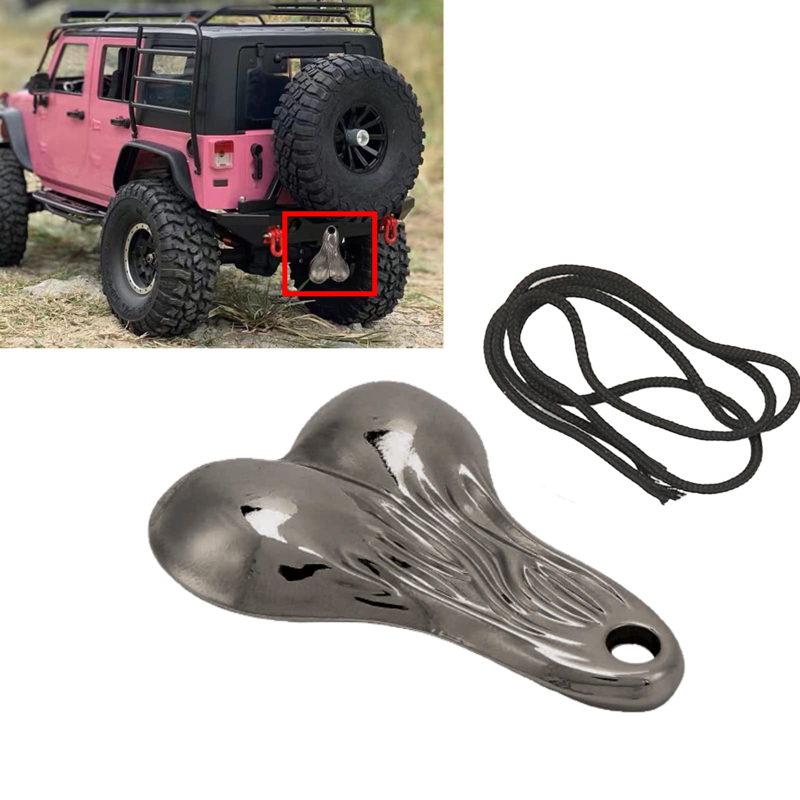 Jopwkuin Truck Nuts - Premium Zinc Alloy Hanging Bull Balls for RC Model Cars (Titanium Finish) | Durable & Eco-Friendly Accessory for Truck Enthusiasts | Perfect for Off-Roading, Car Shows & RC Vehicle Customization