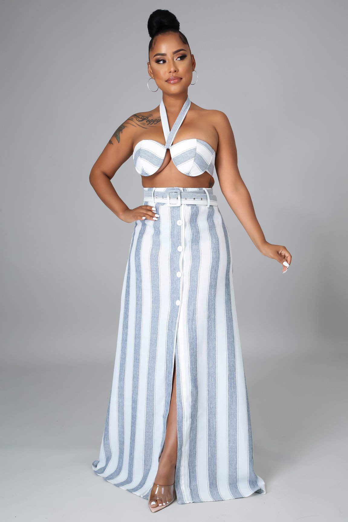 Janiyah 2 Piece Skirt Set for Women - Floral Print Summer Outfits, High Waist Skirt with Matching Top - Perfect for Beach Vacations, Date Nights & Casual Wear