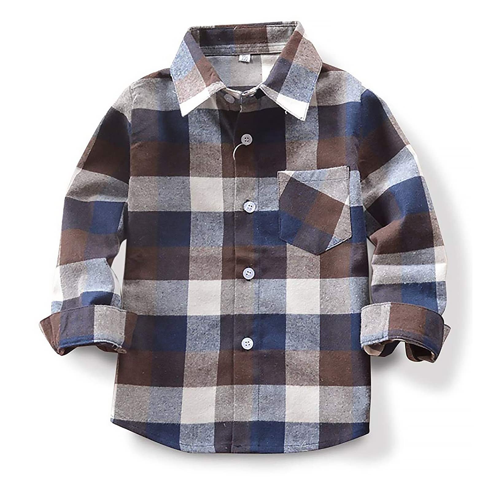 Plaid Flannel Long Sleeve T-Shirt for Toddler Boys & Girls - Soft Cotton Kids Top for Playdates, School & Family Photos