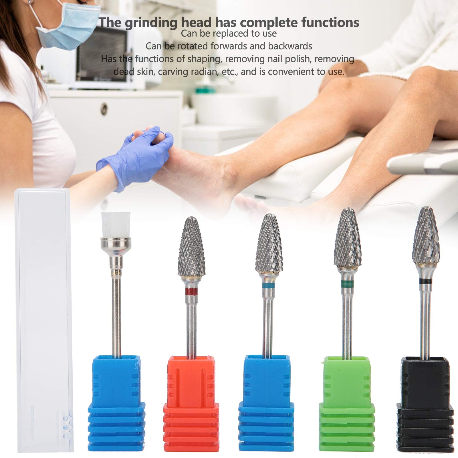 Professional Nail Grinding & Polishing Heads for Manicure - Dead Skin Remover for Salon & Home Pedicure - Perfect for Nail Art, Acrylics & Gel Extensions
