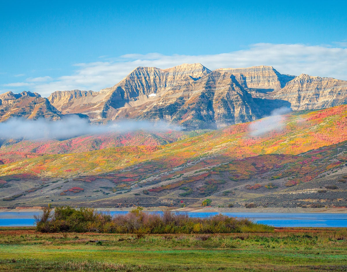 Autumn Splendor Over Timpanogos - Stunning Fall Landscape Wall Art Print for Home & Office Decor | Perfect for Living Room, Bedroom, or Gift Giving