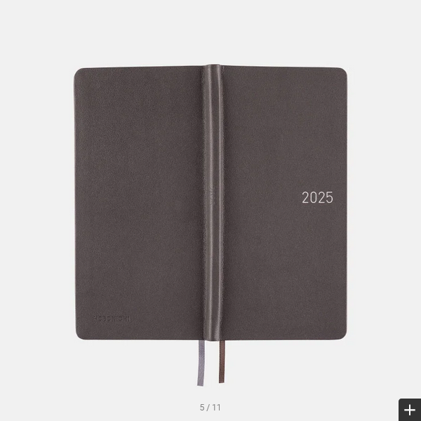 Hobonichi Techo 2025 Planner - Premium Leather Cover, Steel Gray Weeks Hardcover, Weekly Horizontal Layout, English Edition | Perfect for Journaling, Productivity & Time Management