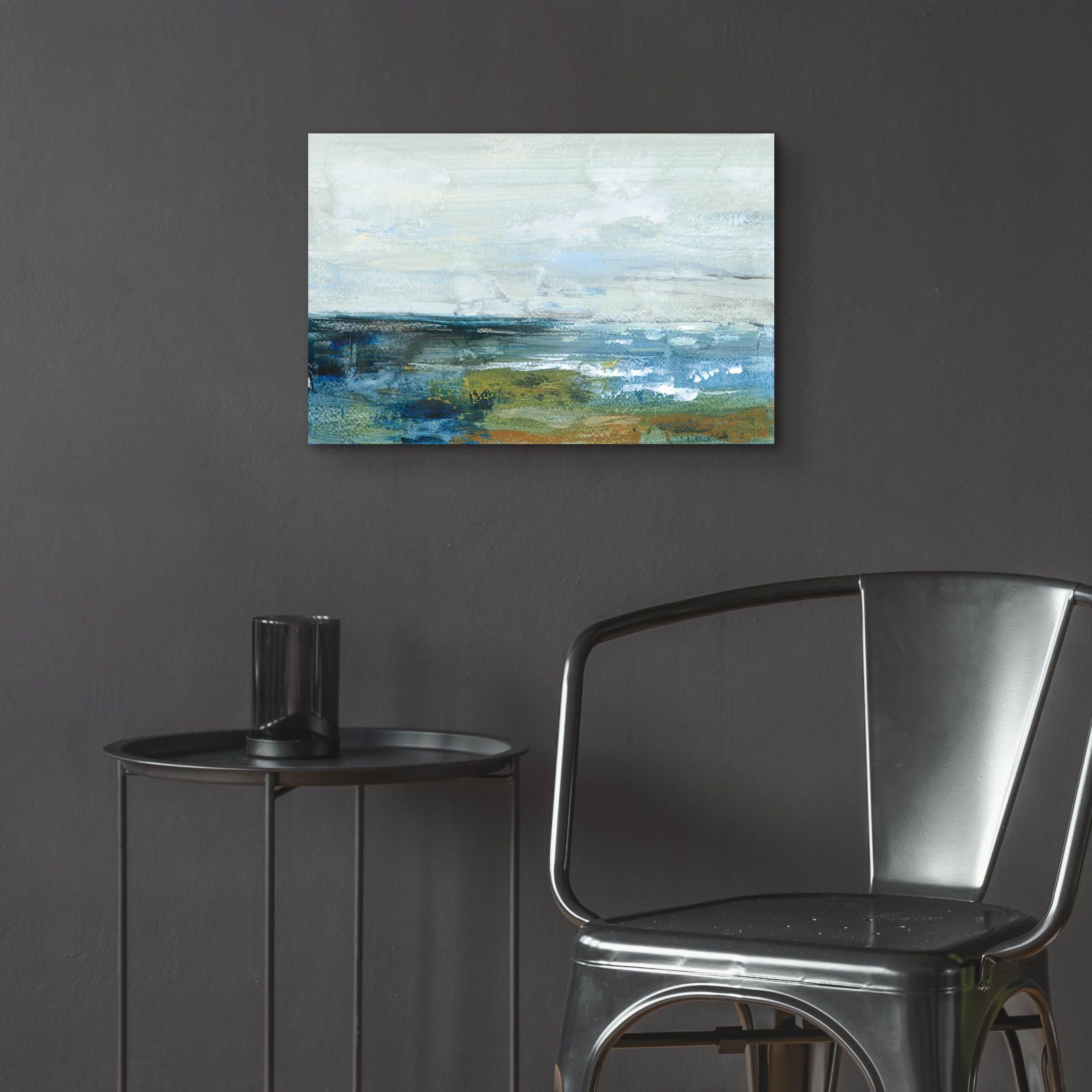 Silvia Vassileva 'Morning Seascape' Acrylic Glass Wall Art - 24x16 Inches Modern Coastal Painting for Living Room, Bedroom & Office Decor