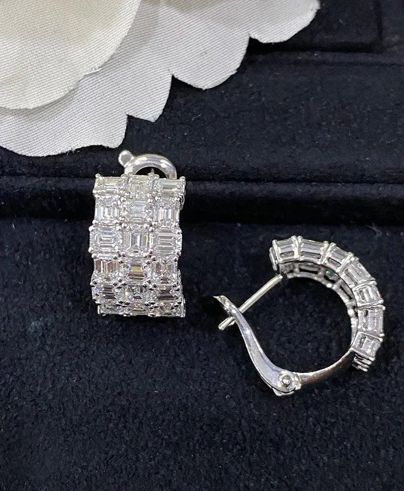18K White Gold Diamond Earrings for Women - 5.53 Carat Natural Real Diamonds Luxury Wedding Jewelry Set - Perfect for Engagement Parties, Anniversary Gifts & Special Occasions