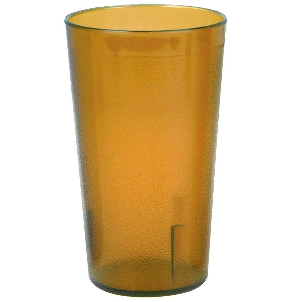32 oz. Amber Pebbled Plastic Tumbler with Lid and Straw - 12 Pack Bulk Set for Smoothies, Iced Coffee & Cold Drinks - BPA-Free Reusable Cups for Home, Office & Outdoor Use