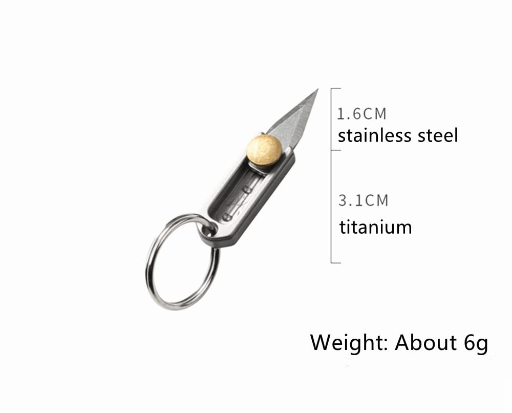 Ultra Small Titanium EDC Utility Knife - Compact Pocket Knife with Stainless Steel Blade for Box Opening, Package Cutting | Lightweight Everyday Carry Tool for Camping, Hiking & Outdoor Adventures