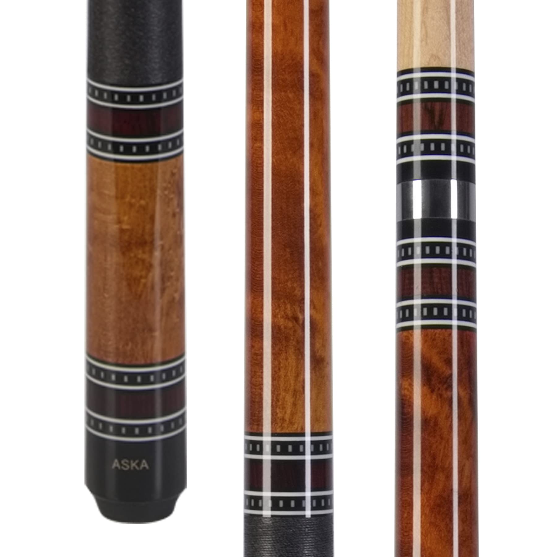 ASKA Ring Series Pool Cue Stick - Premium Maple Wood Butt & Shaft with Decorative Rings, Irish Linen Wrap, Quick Release 12.75mm Tip - Perfect for Professional Billiards, Pool Halls & Home Game Rooms