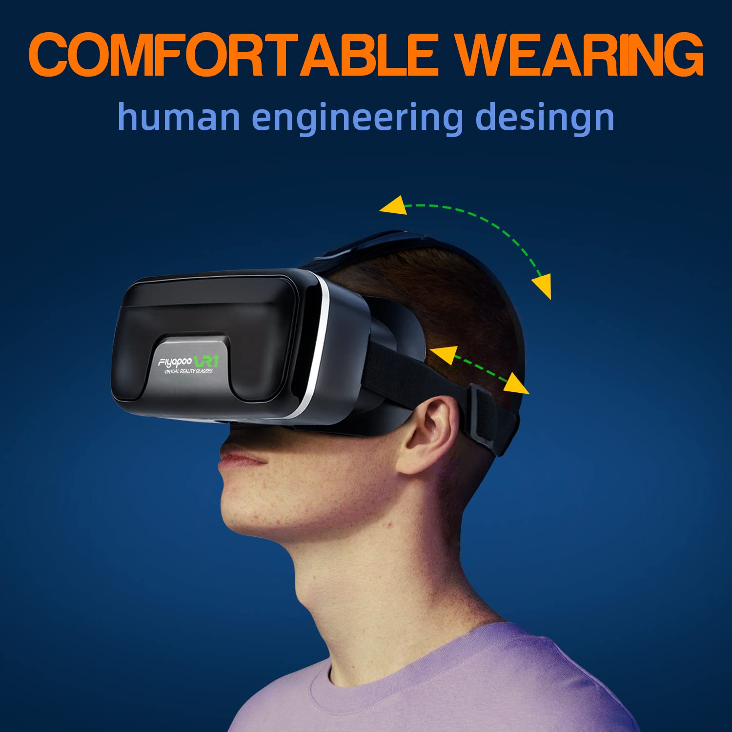 FIYAPOO VR Headset for iPhone & Android Phones 4.7-6.8 Inch - HD Virtual Reality Glasses for 3D Movies, Games & Immersive Experiences - Perfect Christmas Gift for Tech Lovers & Gamers (Use for Home Entertainment, Gaming, Virtual Travel & Education)