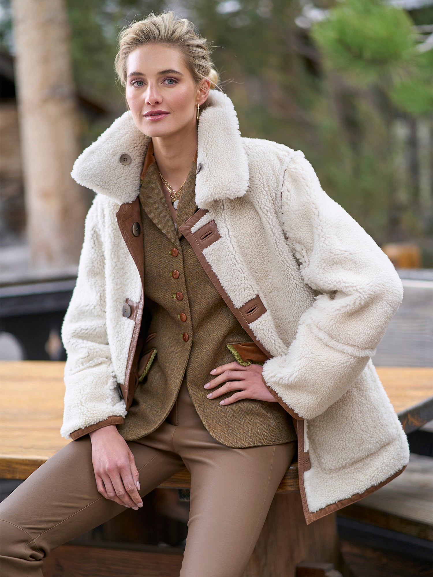 Marah Reversible Shearling Coat for Women - Winter Warm Faux Fur Jacket with Hood | Cozy Outerwear for Cold Weather, Travel & Casual Outings