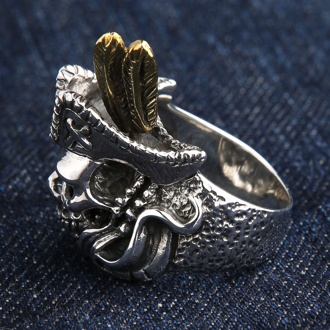 Sterling Silver Pirate Skull Men's Ring for Men - Gothic Jewelry, Punk Fashion Accessory, Perfect for Halloween, Cosplay, and Biker Style Outfits