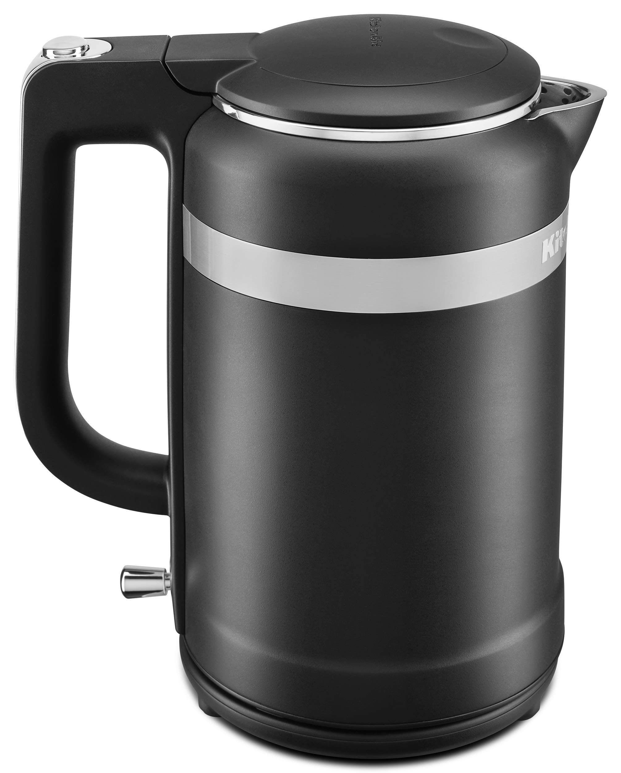 KitchenAid KEK1565BM 1.5L Electric Kettle - Matte Black Stainless Steel Water Boiler for Tea, Coffee & Instant Meals - Fast Heating & Auto Shut-Off for Home, Office & Dorm Use