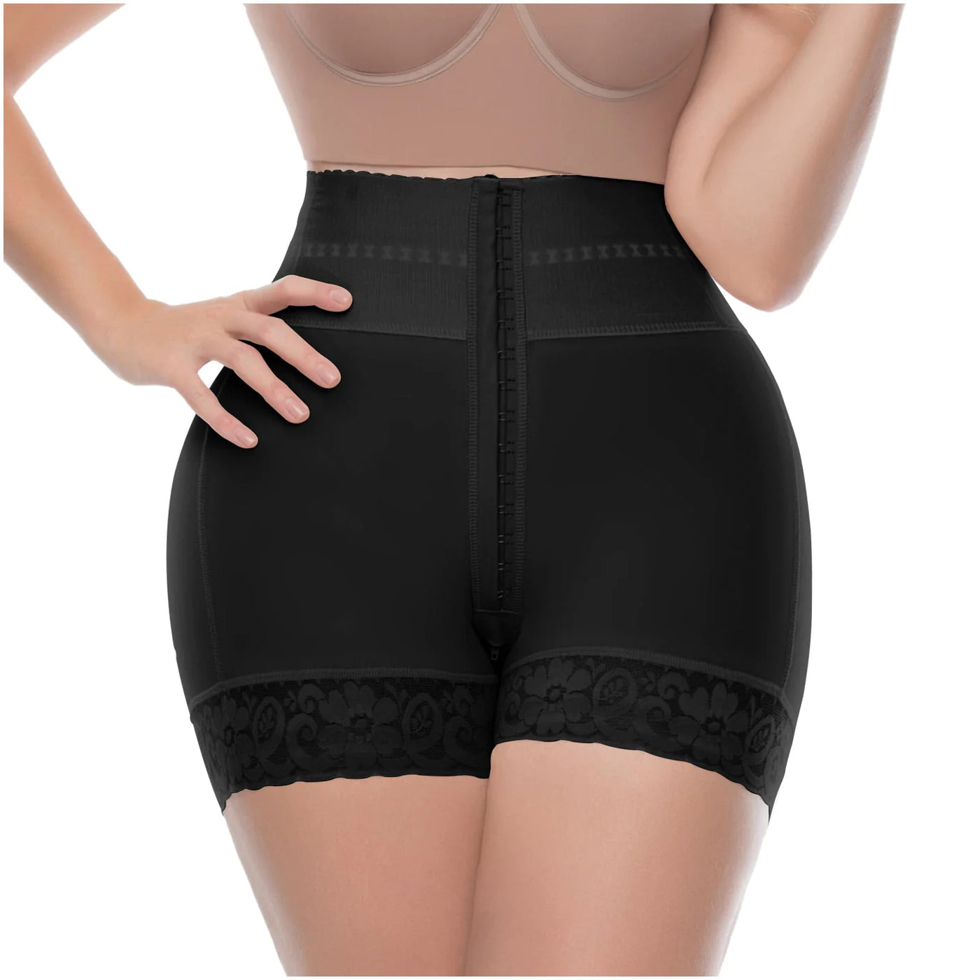 Mid Waist Curvy Fit BBL Shorts #6198 - Butt Lifting High Waisted Workout Shorts for Women, Gym, Yoga & Casual Wear