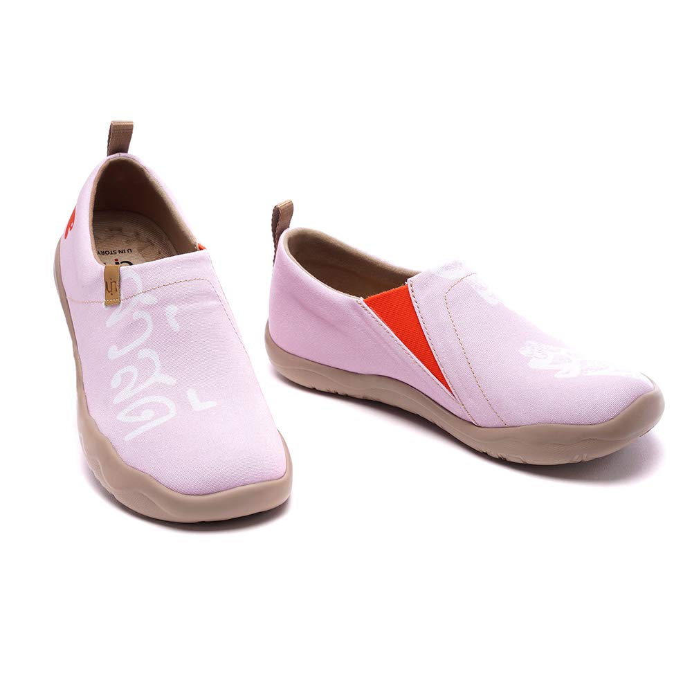 UIN Women's Slip-On Loafers - Lightweight Casual Sneakers with Artistic Painting Design for Walking, Travel & Everyday Wear | Comfortable Flats for Work, Shopping & Leisure Activities