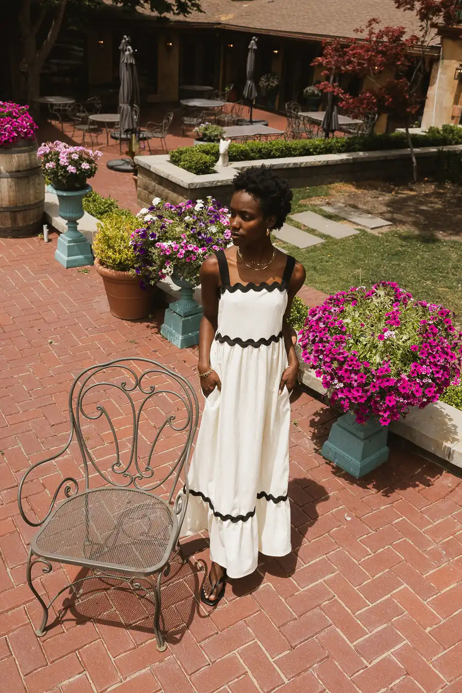 Auren Ric Rac Dress - Elegant Floral Print Summer Dress for Women | Perfect for Beach, Vacation & Casual Outings