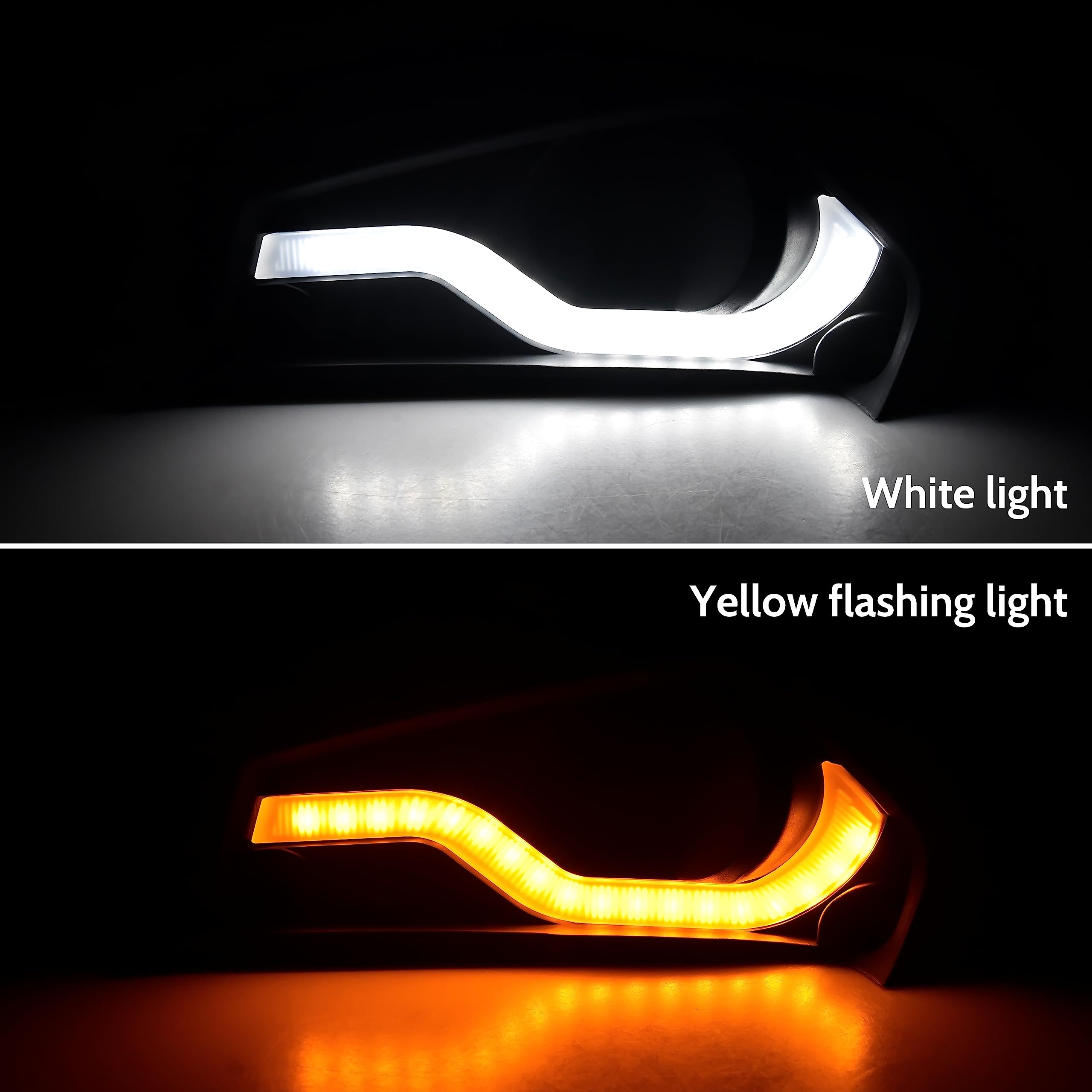 SAUTVS Fog Lamps Cover with LED Daytime Running Lights & Turn Signal Kit for Can-Am Spyder F3 (2015-2020 Models) - 2PCS Replacement Accessories for Enhanced Visibility & Style in Night Driving & Bad Weather Conditions