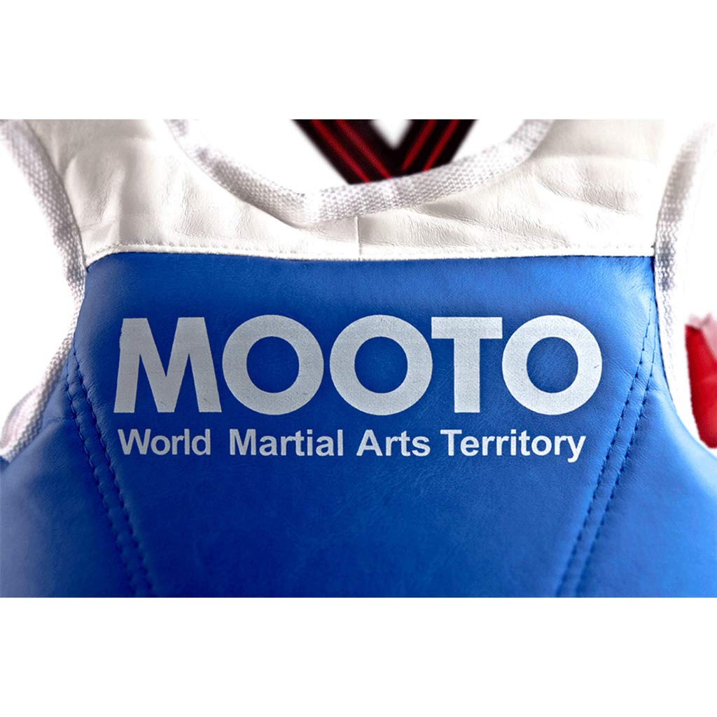 MOOTO Korea Taekwondo Reversible Chest Guard - WTF Approved TKD Protector Gear for MMA & Sparring (Size 5_XL) - Lightweight & Durable Chest Protector for Kids & Adults Training, Competition & Self Defense