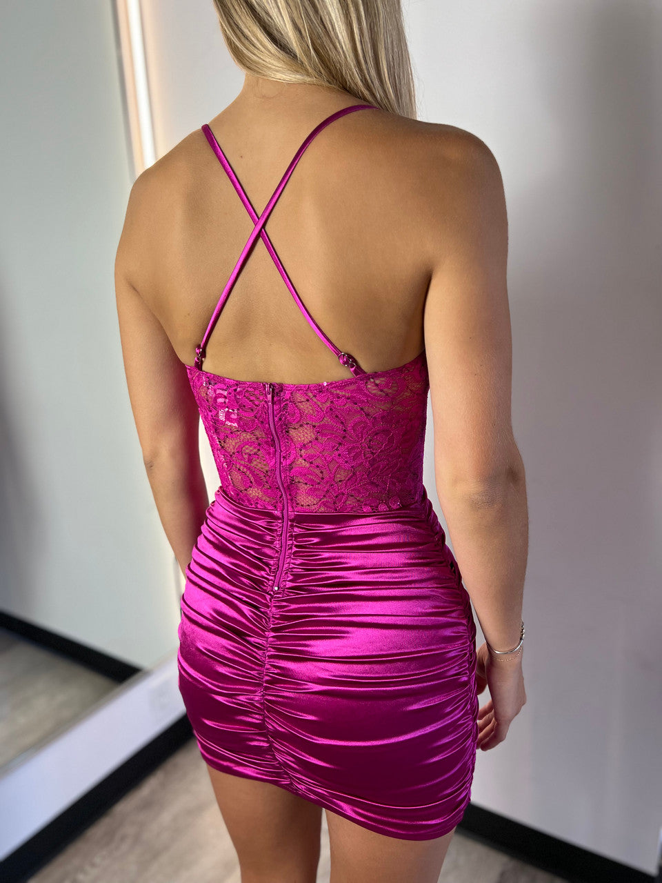 Pia Mini Dress Fuchsia - Flirty Short Party Dress for Women, Perfect for Night Out, Club, Date Night & Summer Events