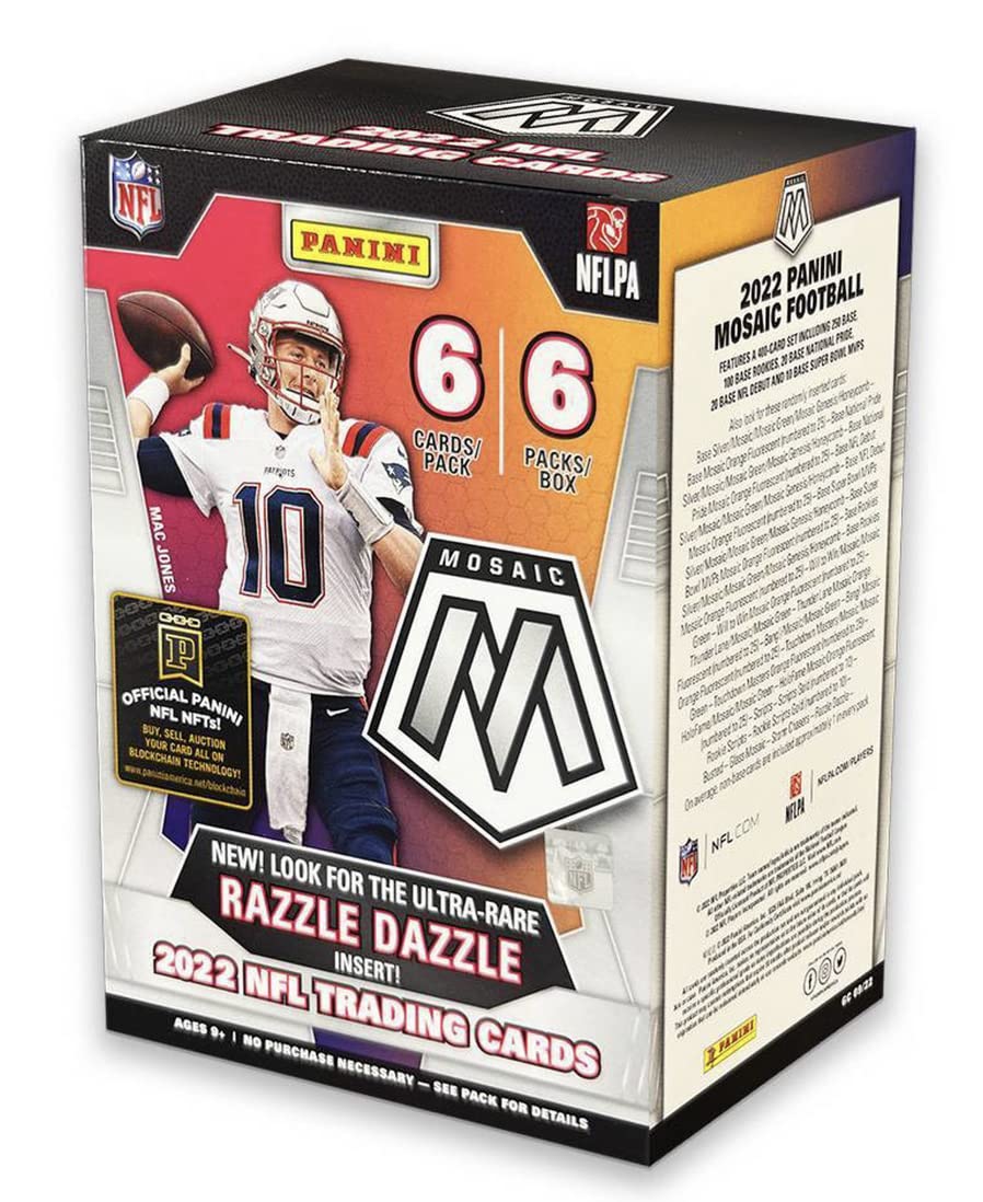 2022 Panini NFL Mosaic Football Trading Card Blaster Box - 36 Collectible Trading Cards per Box | Perfect for Sports Fans, Collectors & Fantasy Football Enthusiasts
