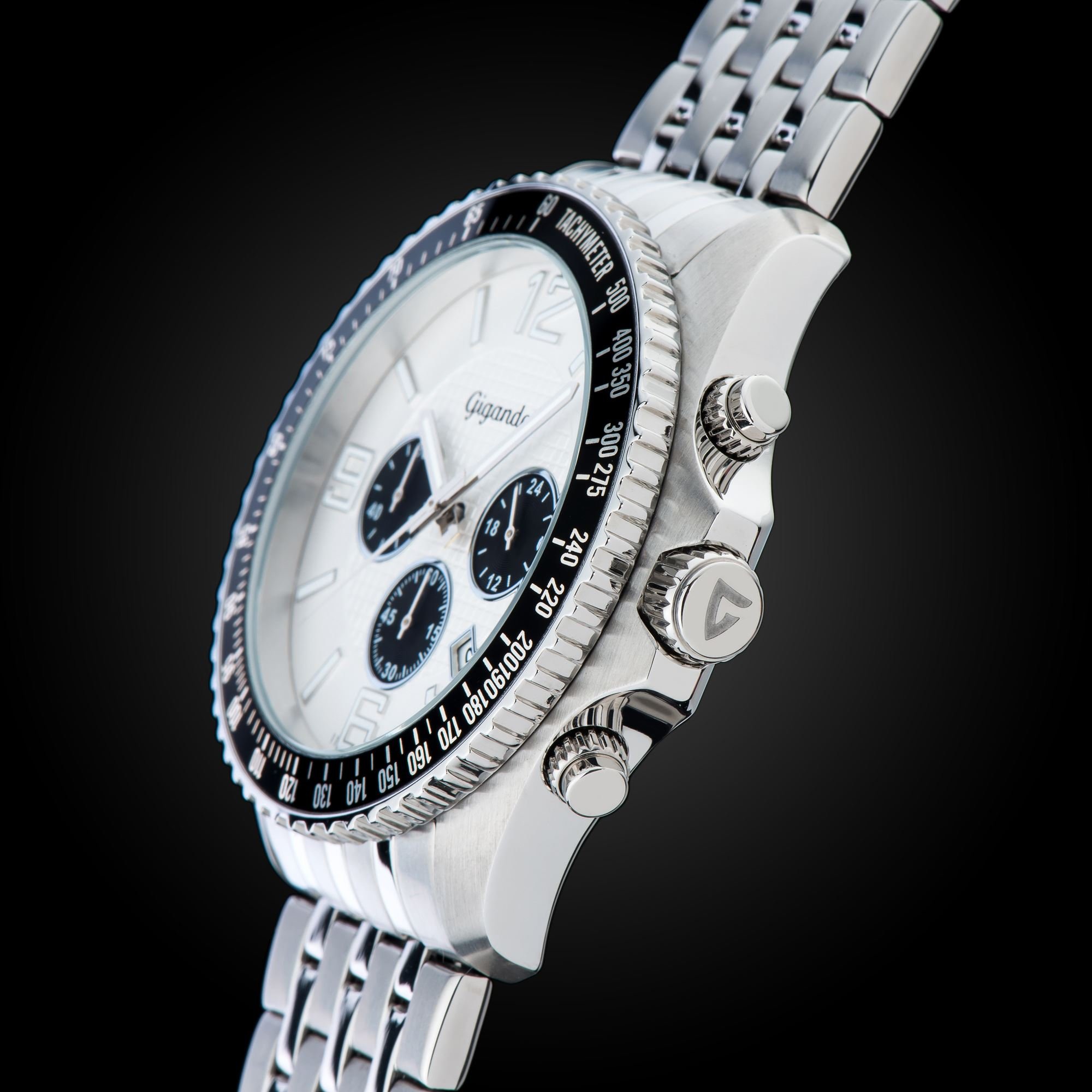 Gigandet Fast Track Men's Chronograph Analog Quartz Watch - Silver & Black (Model G12-004) | Stylish Dress Watch for Business, Formal Events & Everyday Wear