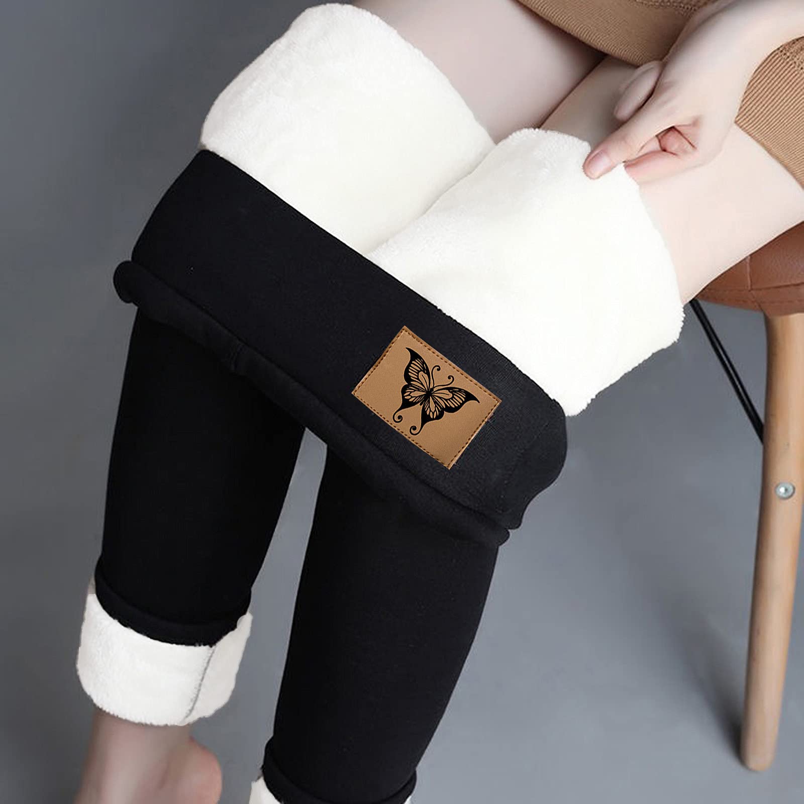 Women's Fleece Lined Thermal Leggings - Winter Warm Thick Velvet Tights with Sherpa Lining for Cold Weather | Perfect for Snow Activities, Yoga & Everyday Comfort