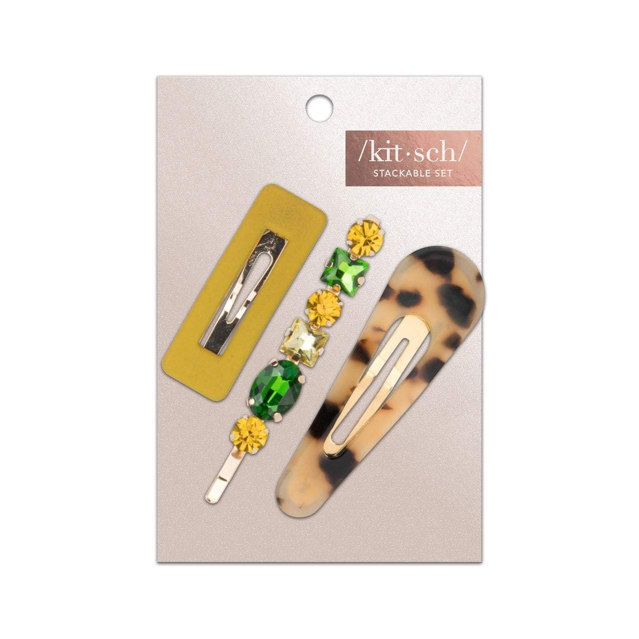Kitsch Snap Hair Clips for Women - 3pcs Stackable Barrettes for Thick & Thin Hair - Perfect for Office & School