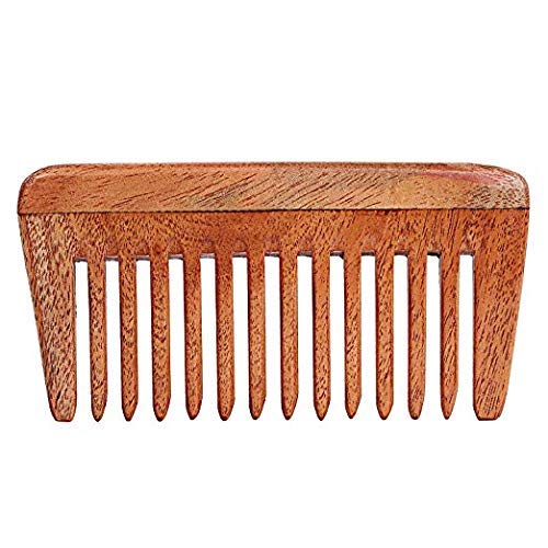 AATIRA Neem Wooden Wide Tooth Comb for Hair Growth, Hair Fall & Dandruff Control - Anti-Frizz Detangling Comb for Men & Women - Perfect for Daily Hair Care & Scalp Massage