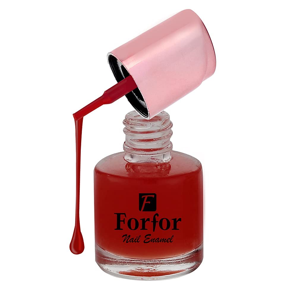 FORFOR® Perfect Stay Glossy Nail Polish - Classic Red Long Lasting Nail Lacquer with High Shine Finish | Perfect for Parties, Weddings & Everyday Wear