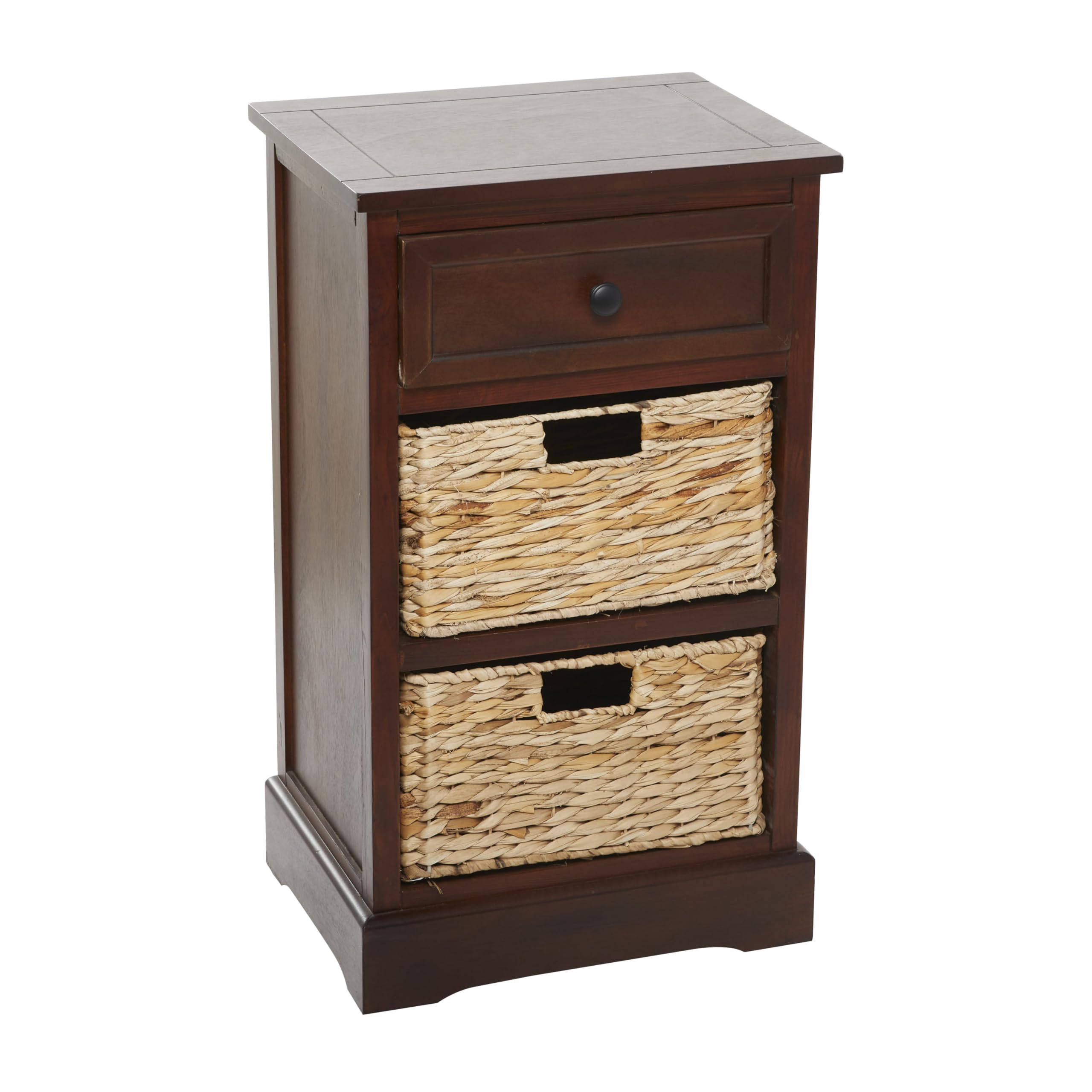 Deco 79 Wooden Storage Organizer with 2 Baskets & 1 Drawer - 16