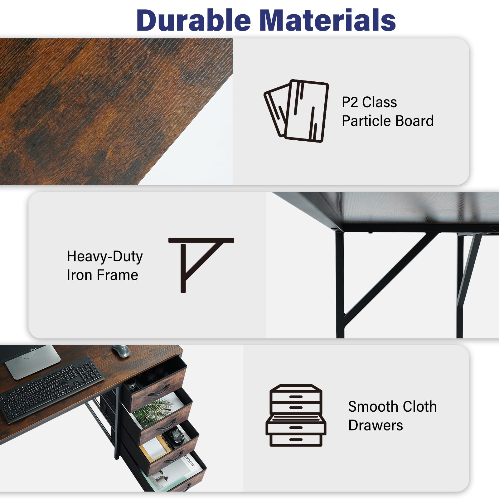 TOPSKY L-Shaped Corner Desk with 18.9