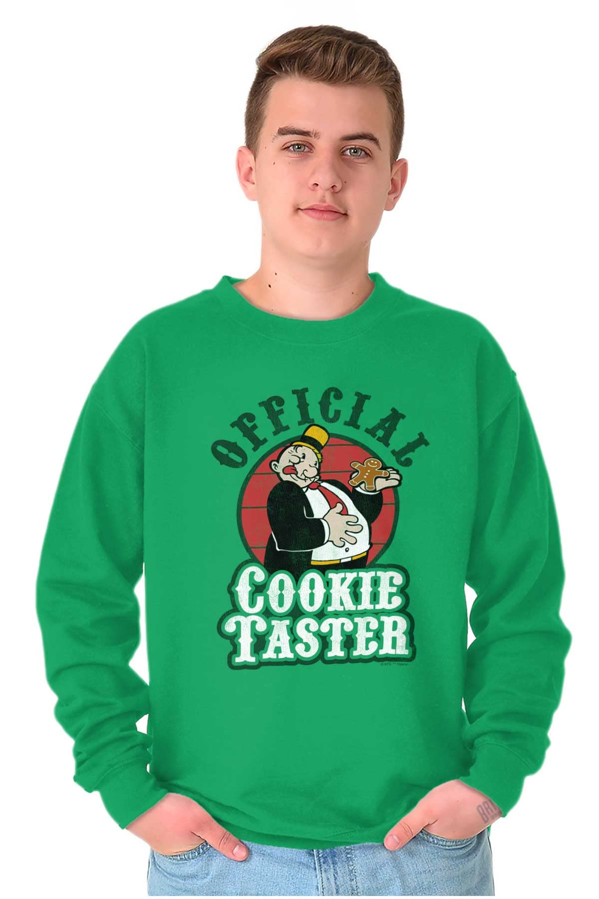 Funny Popeye & Wimpy Christmas Cookies Sweatshirt for Men & Women - Vintage Cartoon Holiday Pullover for Christmas Parties & Gifts