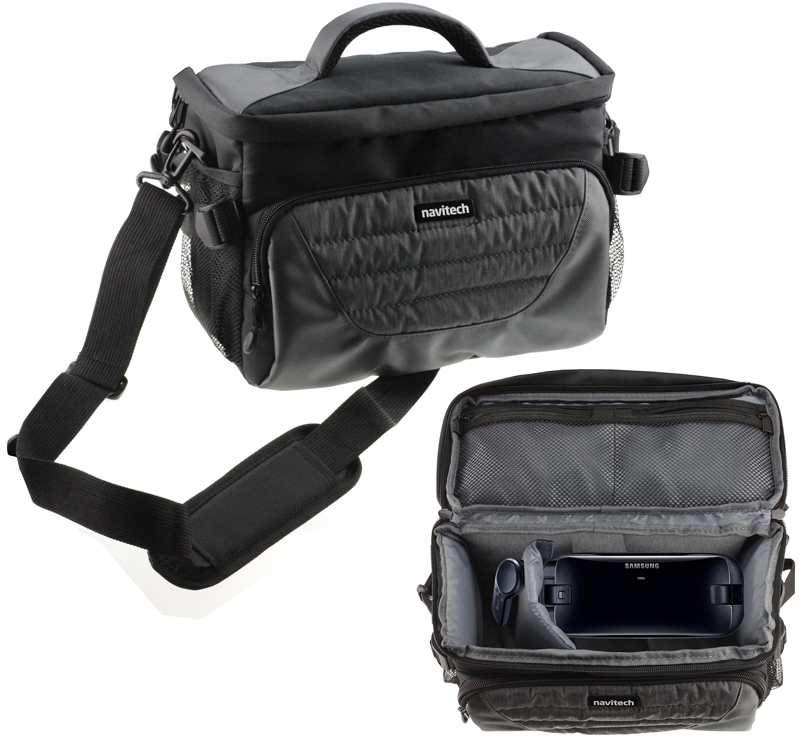 Waterproof Protective Case for Oculus Go VR Headset & Controllers - Shockproof Travel Storage Bag for Virtual Reality Gaming Accessories (Grey & Blue) - Perfect for Travel, Home Storage & VR Parties