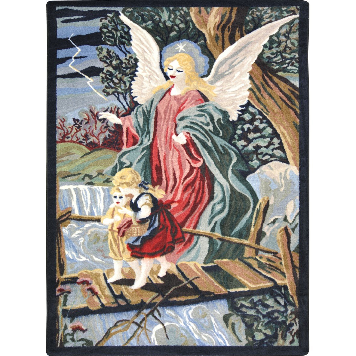 Joy Carpets Kid Essentials Inspirational Guardian Angel Area Rug - 5'4