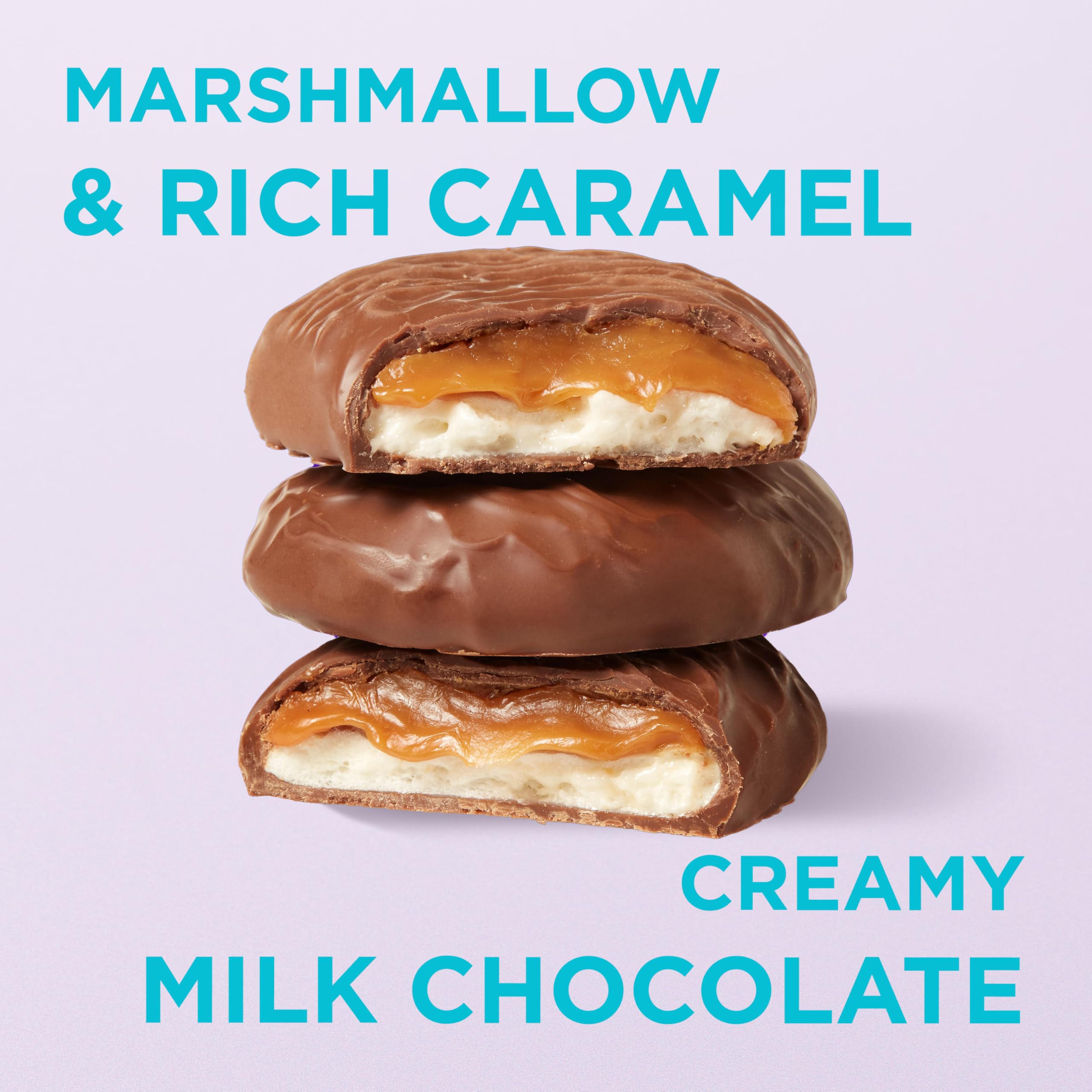 Russell Stover Easter Egg Milk Chocolate with Caramel & Marshmallow - 1.3 oz Each (18-Pack) - Perfect for Easter Baskets, Party Favors & Holiday Gifting