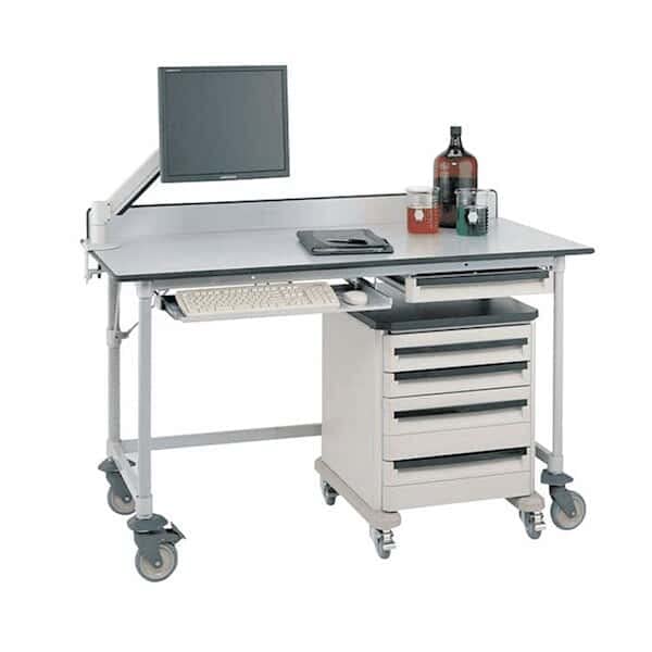 Metro Carts LTKB Keyboard Tray - Adjustable Ergonomic Keyboard Shelf for Mobile Lab Workstations | Perfect for Medical Labs, Research Facilities & Hospital Work Tables