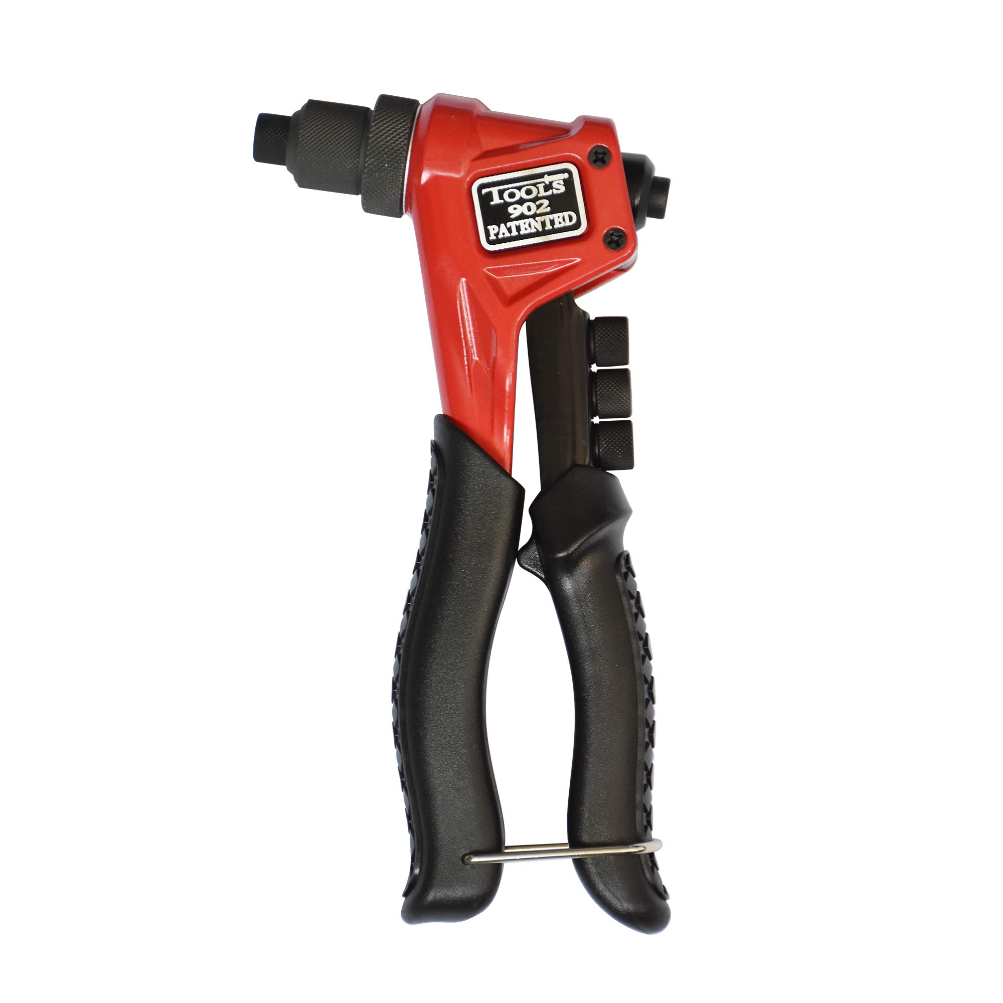 Heavy Duty J.H. METAL Rivet Gun Kit with 4-Size Rivet Heads - Professional Single Hand Riveter for Metal, Plastic & Leather - Perfect for DIY Projects, Automotive Repairs & Industrial Applications