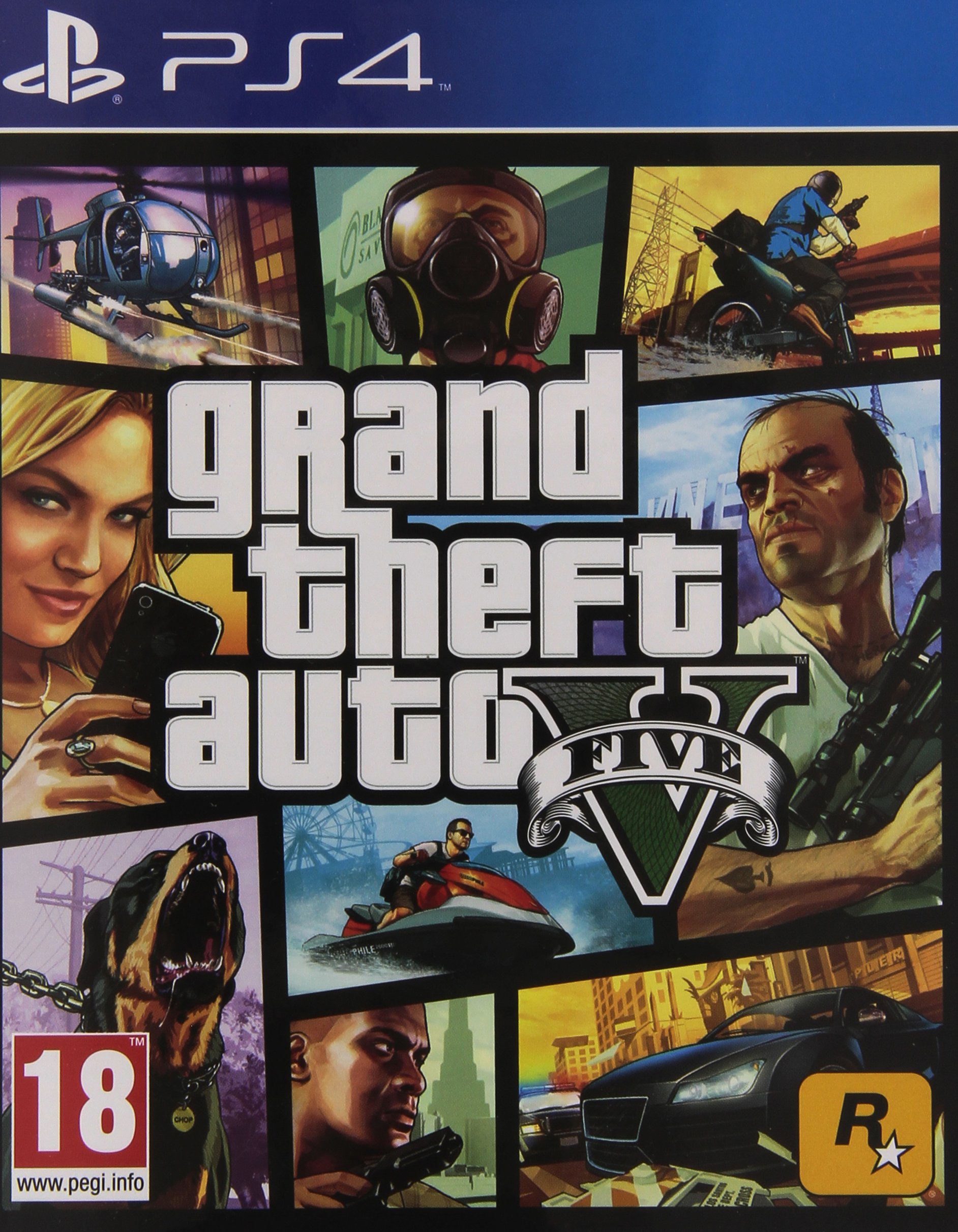 Grand Theft Auto V (GTA 5) for PlayStation 4 - PS4 Game | Open World Action Adventure | Perfect for Crime Simulation & Multiplayer Gaming