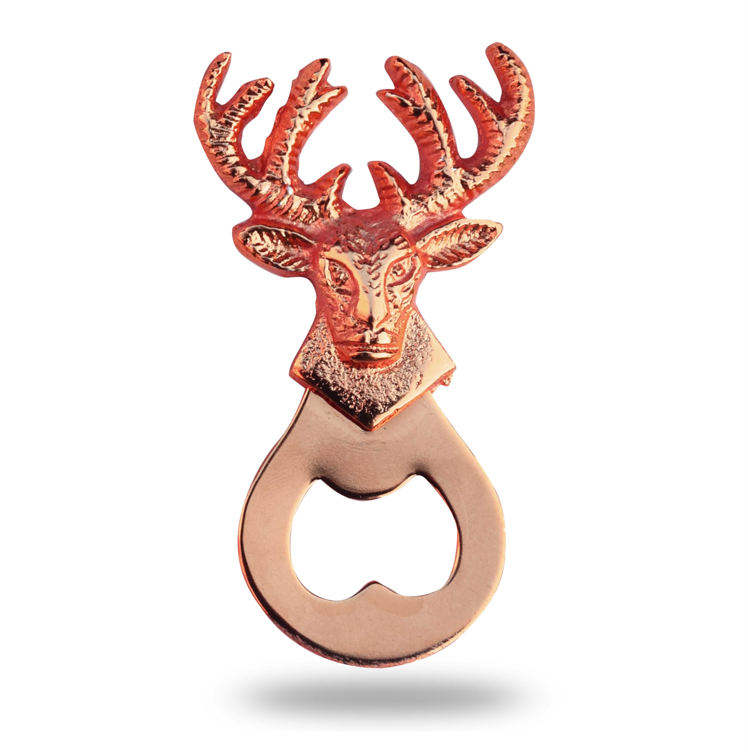 Pure Source India Metal Deer Design Bottle Opener - Copper | Premium Beer, Soda & Cold Drink Opener with Unique Deer Motif | Perfect for Home Bars, Parties & Outdoor Gatherings