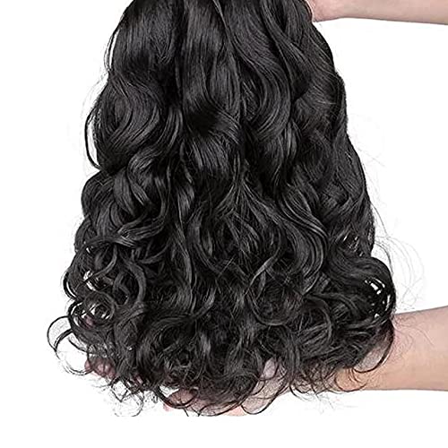 Brazilian Wet and Wavy Human Hair Bundles 18 Inch - Bulk No Weft Braiding Hair Extensions for Women (1 Piece/Lot, Black) | Perfect for Protective Styles, Weaves & Natural Looking Hairstyles