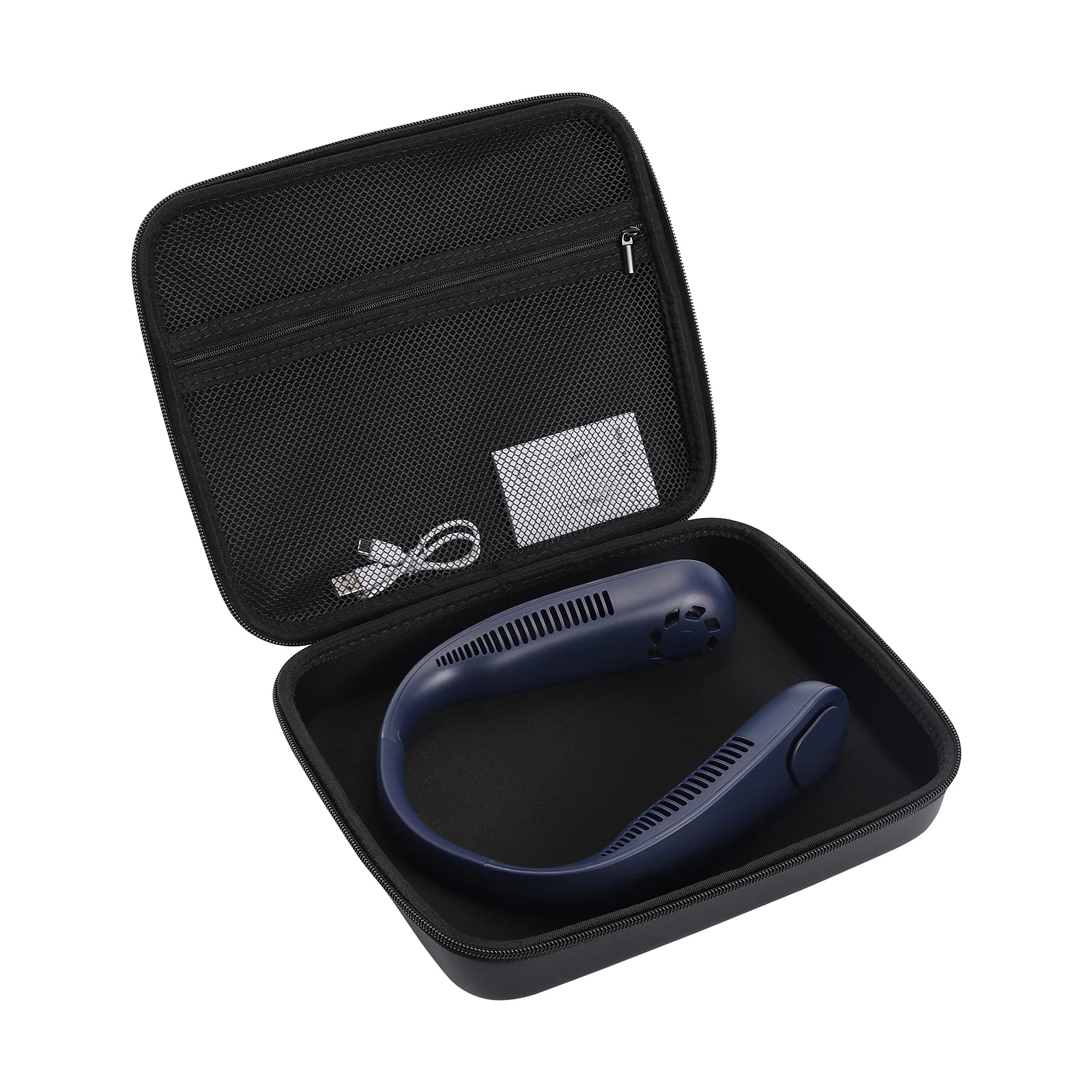 Hands-Free Rechargeable Neck Fan Case - Portable Travel Storage Box for USB Personal Fans | Perfect for Outdoor, Travel & Office Use