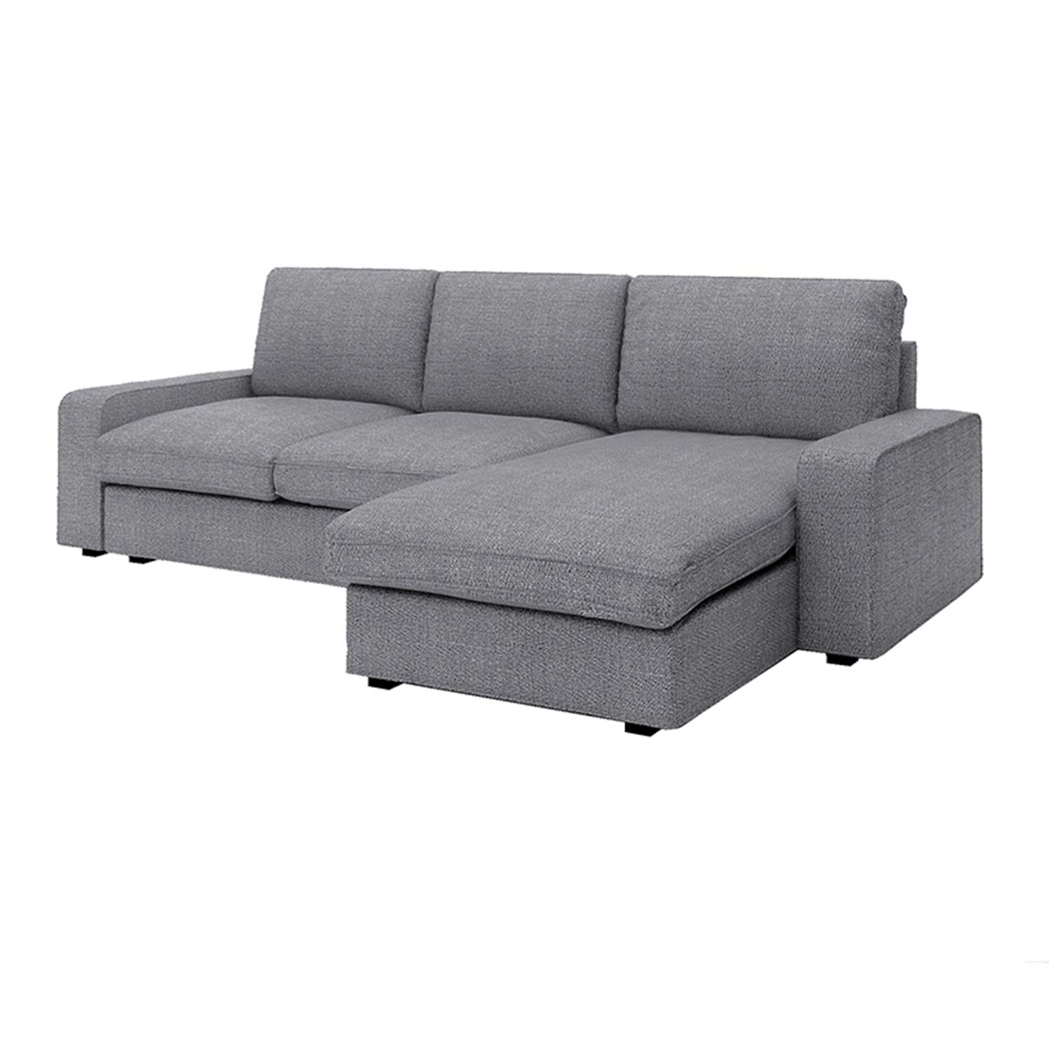 CRIUSJA Sofa Cover for IKEA Kivik 3-Seat Sectional with Right Chaise (318cm) - Stretchable Couch Slipcover with Cushion Covers (8018-16, 3+Right) - Perfect for Living Room, Family Room & Home Decor Protection