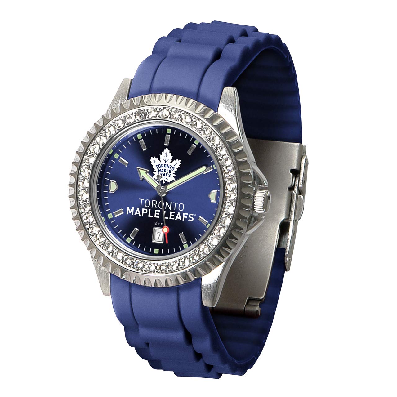 Toronto Maple Leafs Women's Watch - NHL Sparkle Series, Team Color Band for Fans & Gameday