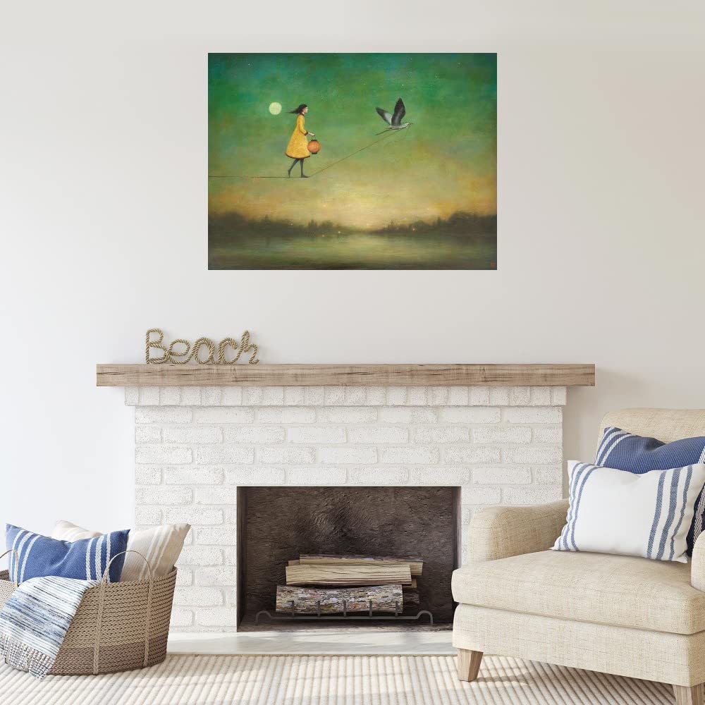 Blue Moon Expedition Fine Art Canvas Wall Decor by Artist Duy Huynh - 46x35 Inch Ready to Hang Painting for Living Room, Bedroom, Office & More - Modern Home & Office Wall Art for Stylish Interior Design