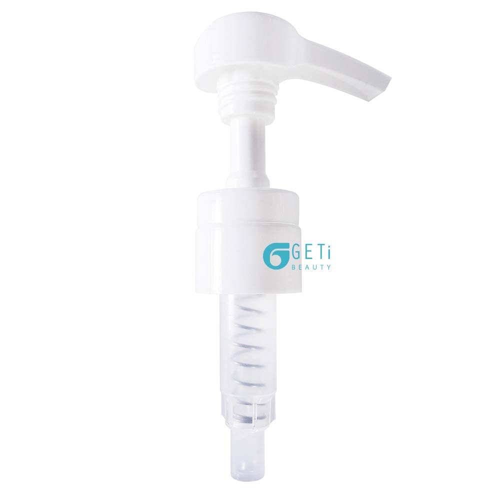 Geti Beauty Salon 12-Pack Shampoo Dispenser Pump (33.8 oz/1 Liter) - Universal Fit for Shampoo & Conditioner Bottles - Non-Slip Notch Design - 28/410 4cc - Perfect for Salons, Spas & Home Bathroom Organization