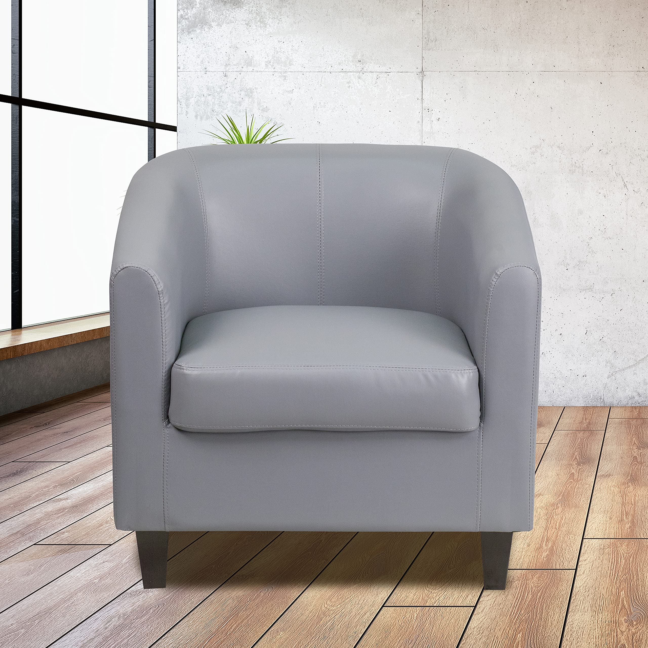 Premium Gray LeatherSoft Lounge Chair - Ultra Comfortable & Stylish Recliner for Living Room, Bedroom, or Office Relaxation
