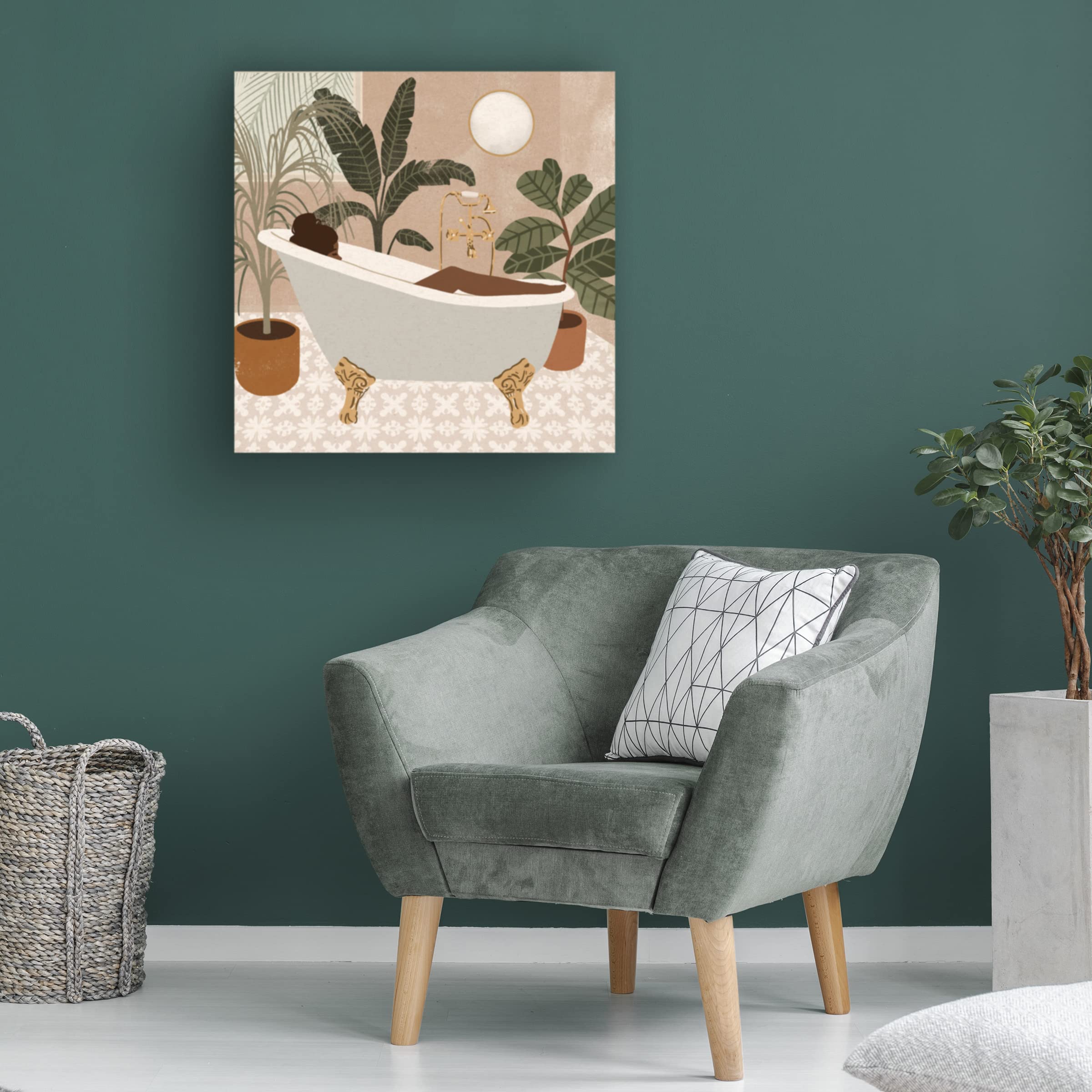 Victoria Barnes 'Home Spa III' Canvas Wall Art Print - Relaxing Bathroom & Bedroom Decor for Home Spa Ambiance