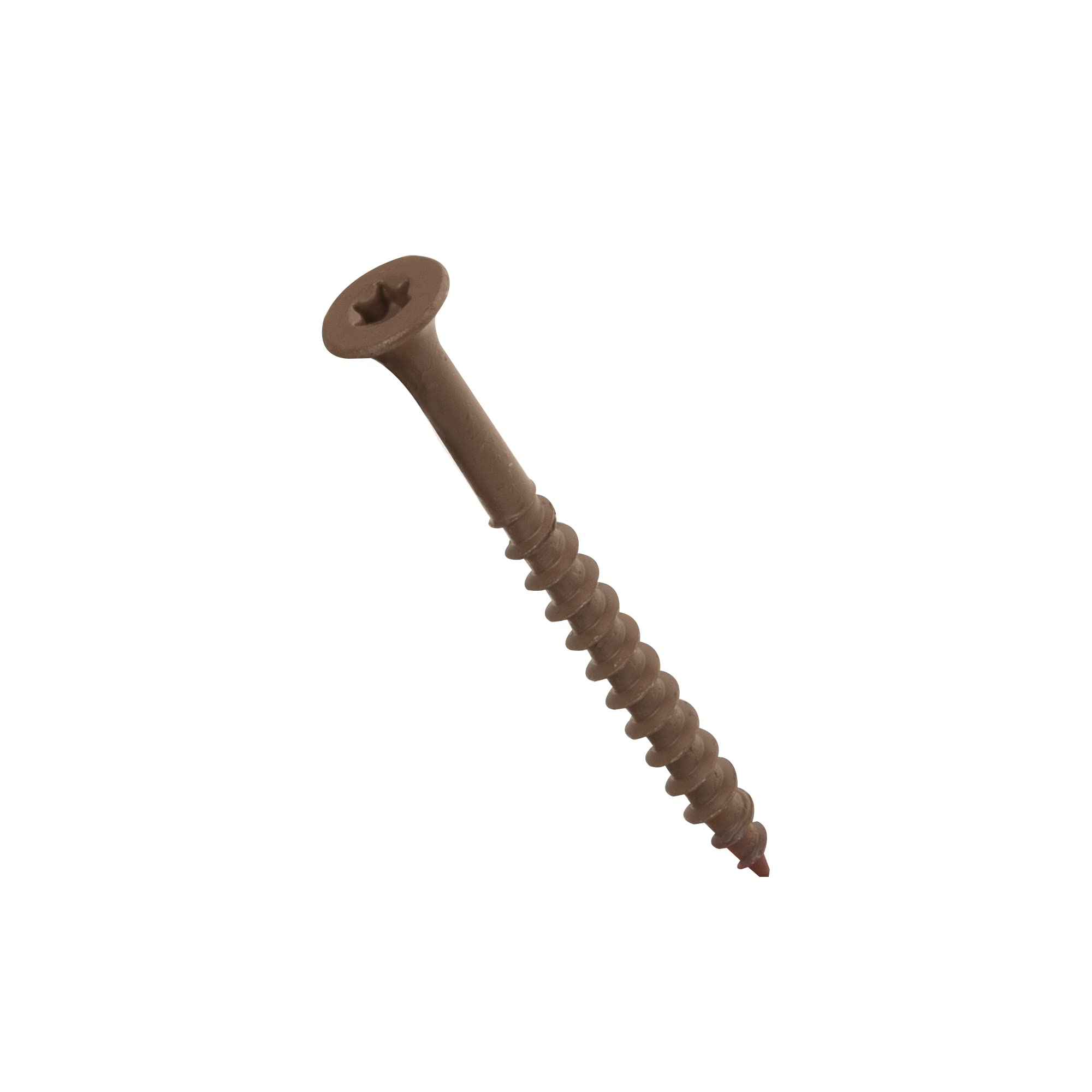 Nuvo #8 x 2-Inch Brown Iron Deck Screws - 400 Count Box | Outdoor Wood Deck Construction & Fence Building Fasteners